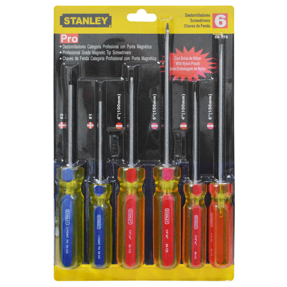 DESTORNILLADOR STANLEY PRO X 6 (JUEGO) (69-170)