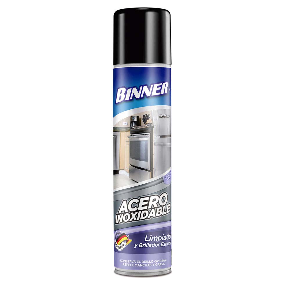 LIMPIADOR Y BRILLADOR ESPUMA AEROSOL ACERO INOXIDABLE 400ML (200325)