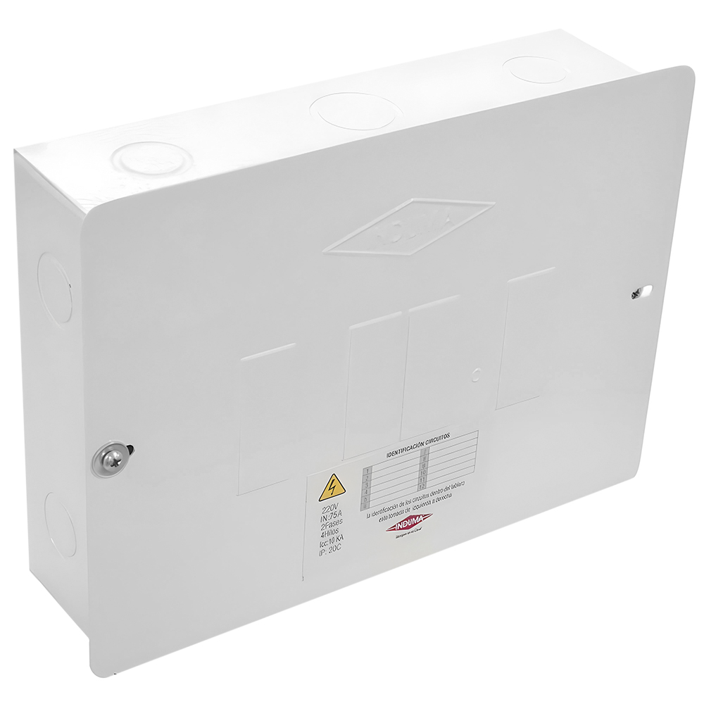 CAJA BREAKER MRTALICA 4 CIRCUITOS BIFASICA CERTIFICADA INDUMA