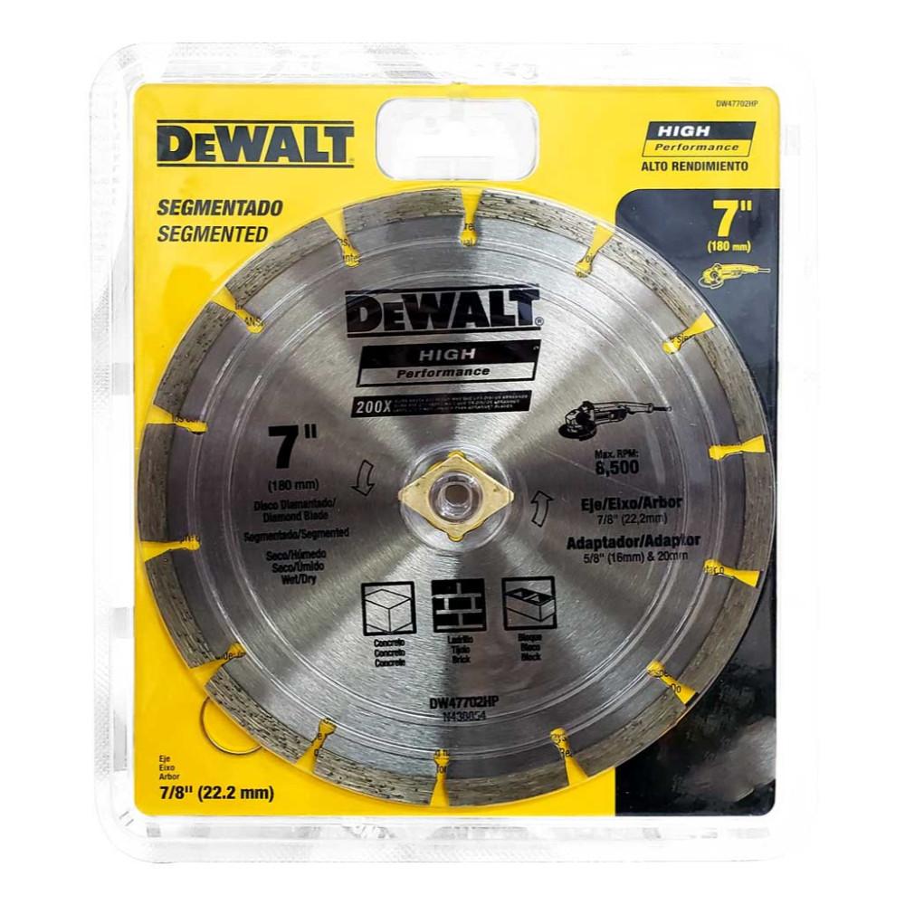 DISCO DIAMANTADO SEGMENTADO DEWALT 7"