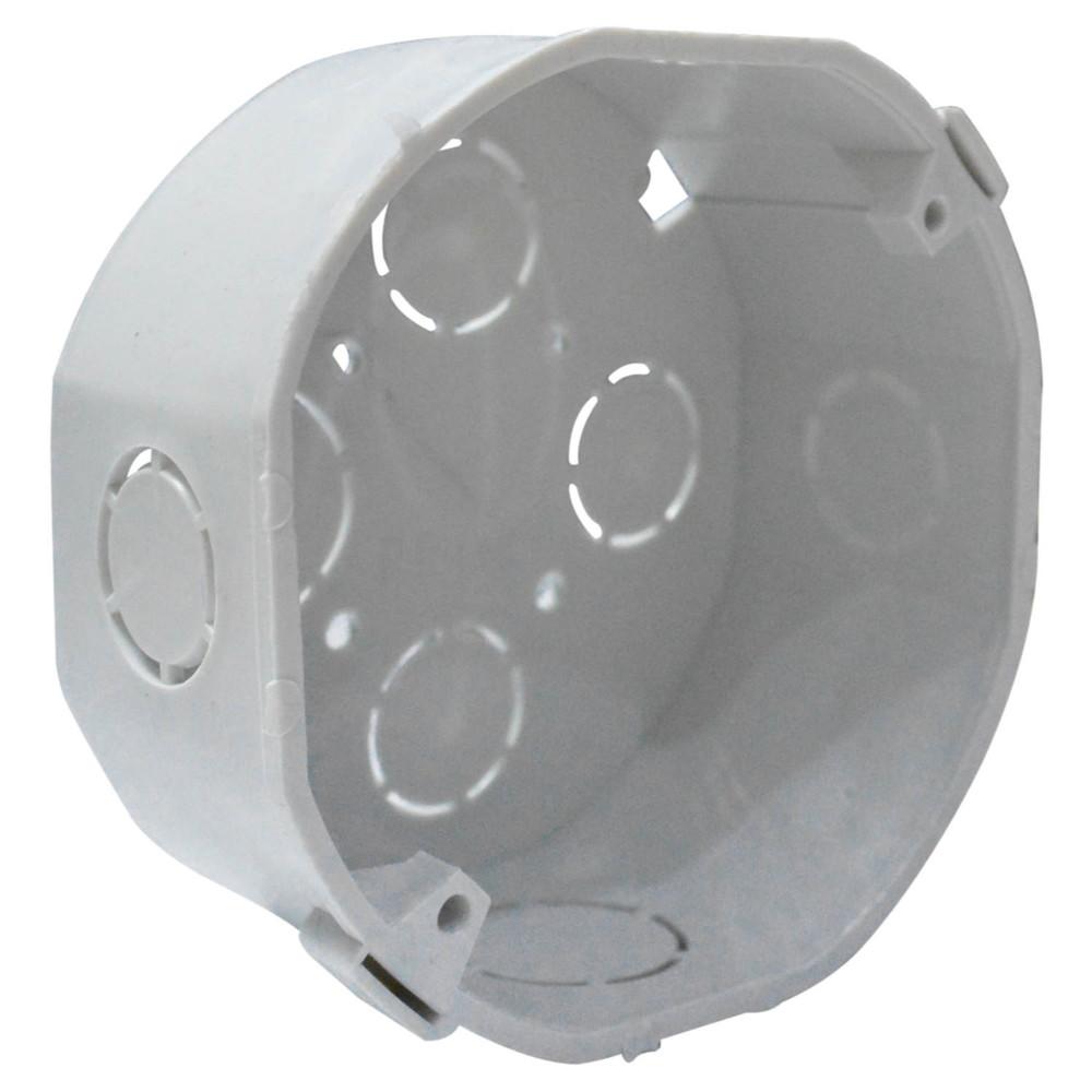 CAJA PLASTICA OCTAGONAL BLANCA