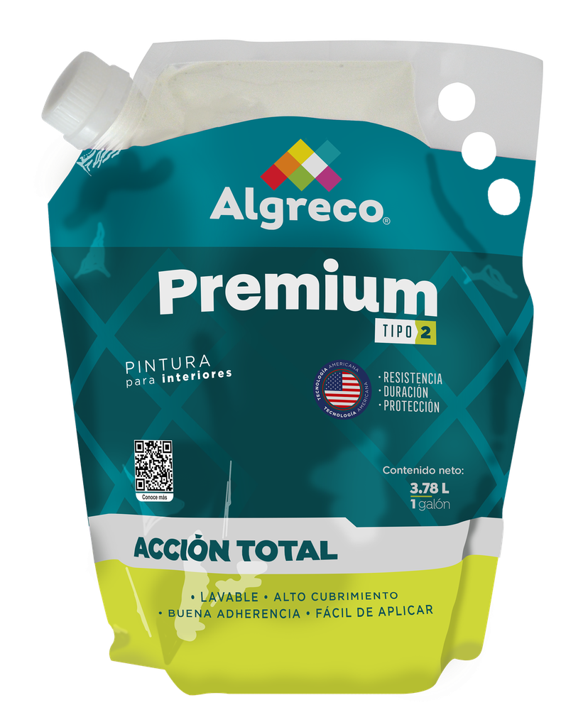 PINTURA VINILO PREMIUM TIPO 2 BLANCO GALON EN BOLSA (90400111)