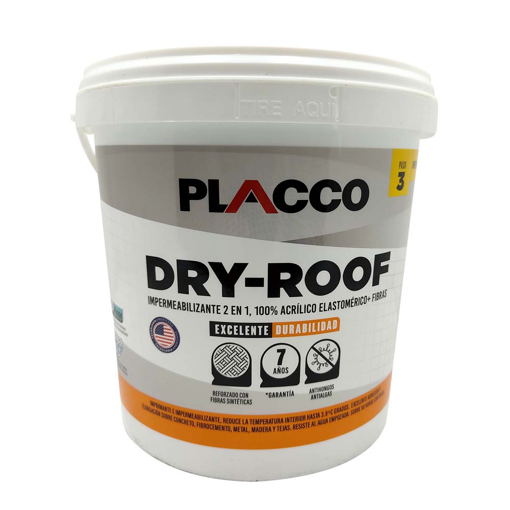 PLACCO PRO DRY ROOF GRIS CUNETE (IMPERMEABILIZANTE ELASTOMERICO (96520005 (ALGRECO)