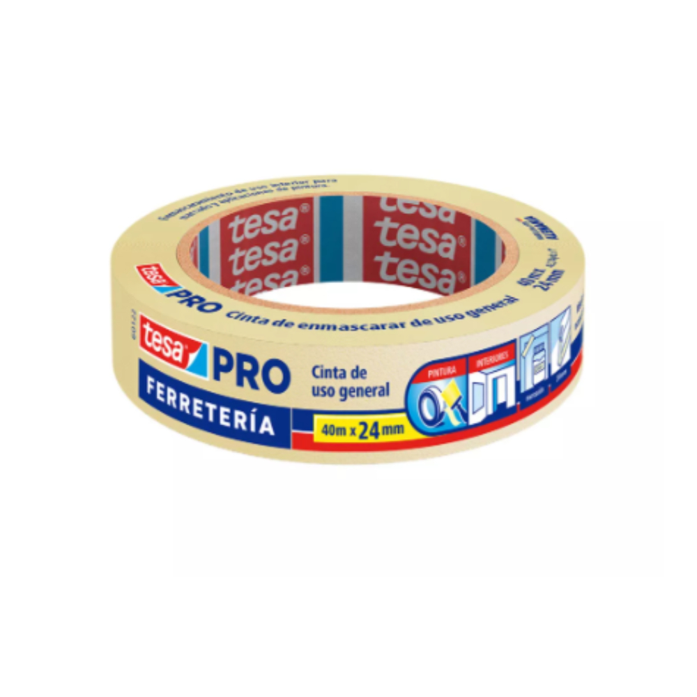 CINTA ENMASCARAR USO GENERAL PRO FERRETERIA 24MM X 40M TESA (43279)