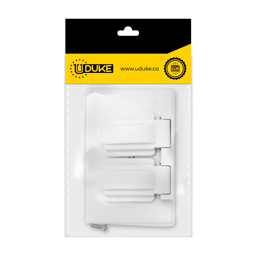 TAPA PLASTICA PARA TOMA DOBLE BLANCA INTEMPERIE PQT X 1 UDUKE
