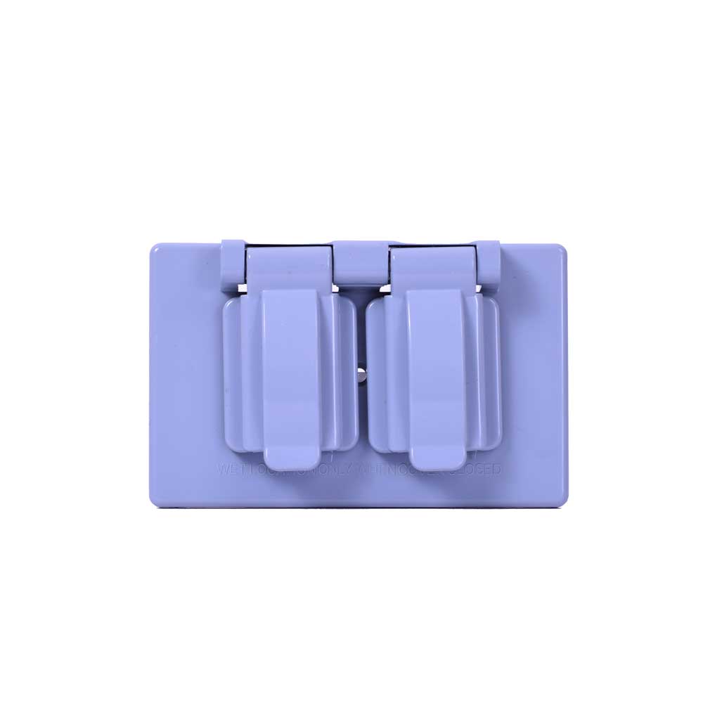 TAPA PLASTICA PARA TOMA DOBLE GRIS PARA EXTERIOR (INTEMPERIE)(TTA49)