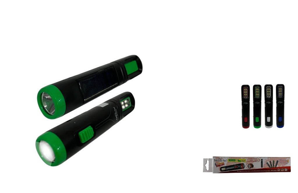 LINTERNA + LAMPARA LED SOLAR PROFESIONAL NT-L3137