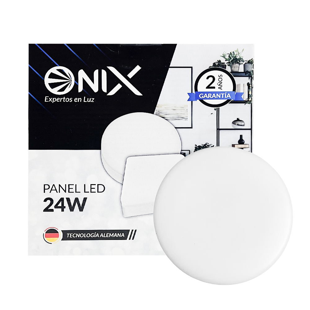 PANEL LED 24W REDONDO S/P SIN MARCO LUZ DIA 6500K ONIX (ZFR514)