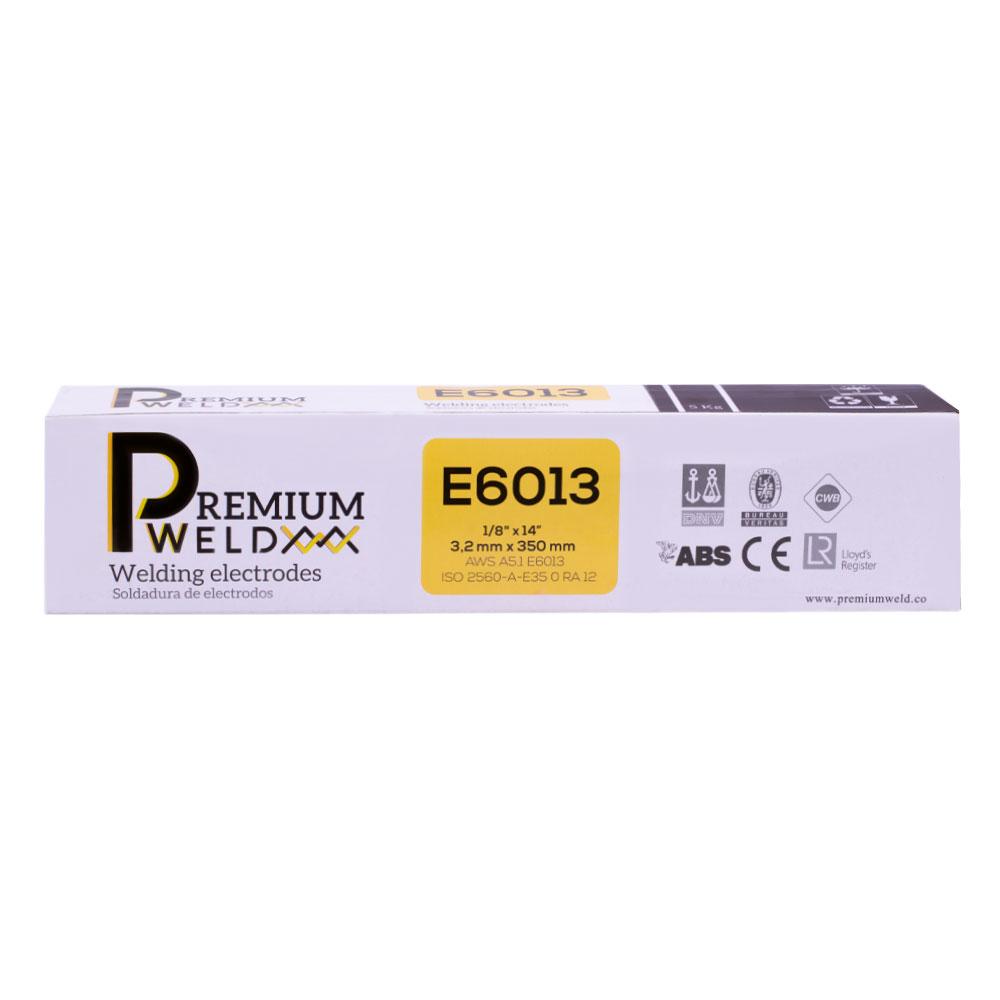 SOLDADURA DE ELECTRODO 6013 - 1/8 ROJA PREMIUM WELD ( CAJA X 5 KLS) 