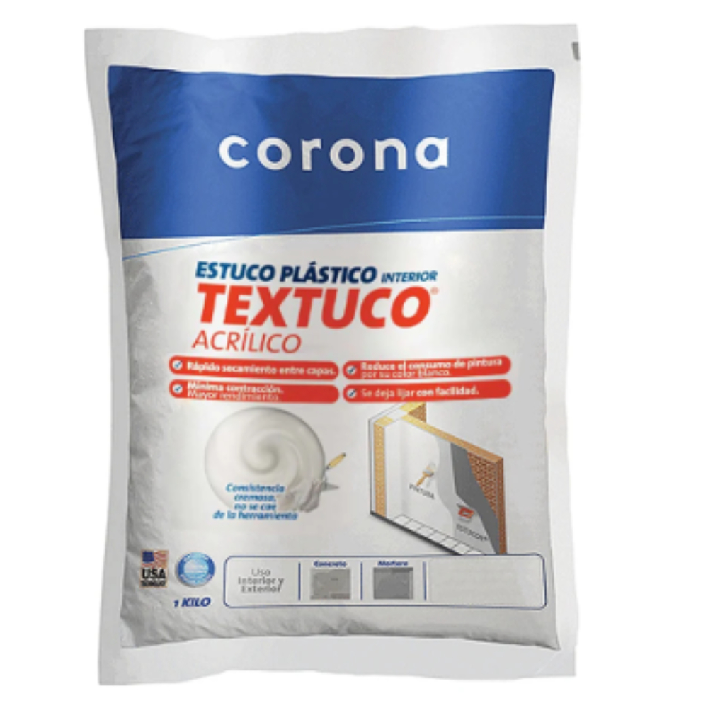 ESTUCO PLASTICO INTERIOR TEXTUCO 1.5 KG (407411421)