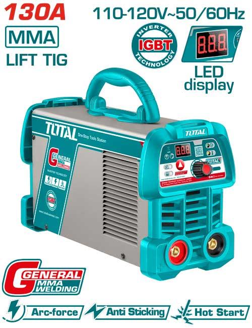 SOLDADOR INVERSOR DIGITAL 130A (MMA-LIFT TIG) 110-120V SUPER TOTAL (UTW213059)