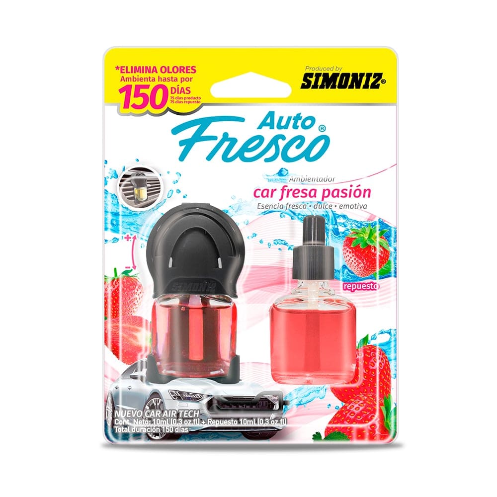 AMBIENTADOR  AIR TECH + REPUESTO FRESA PASION X 10ML  (208901) 