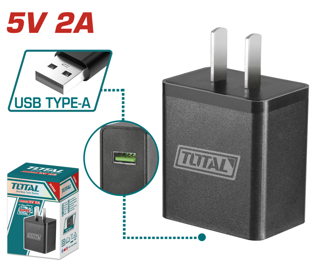 CARGADOR 5V ENTRADA USB SUPER TOTAL (UTCLI120502)
