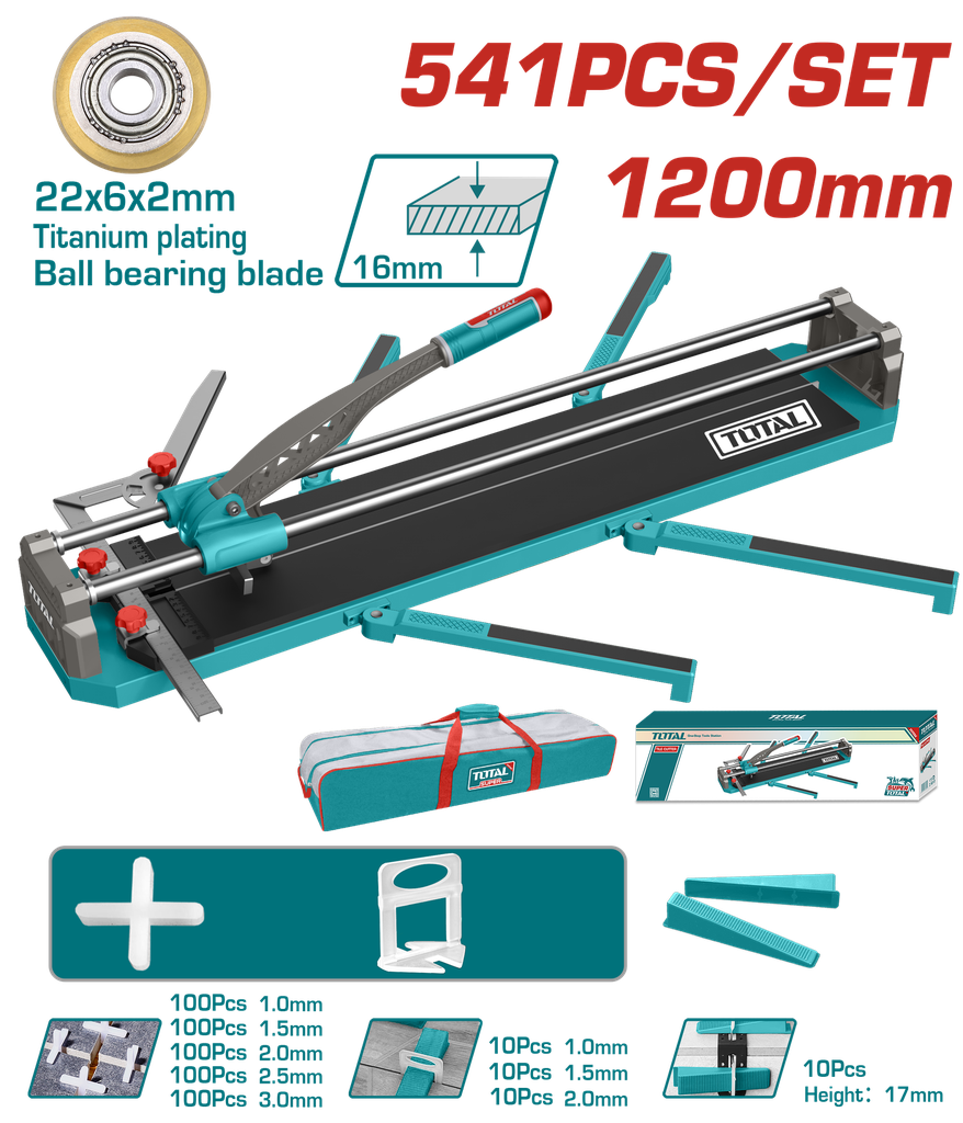 CORTABALDOSA - PORCELANATO 1200 MM INCLYE 500 SEPARADORES DE BALDOZA Y 40 NIVELADORES  SUPER TOTAL (THTC12008)