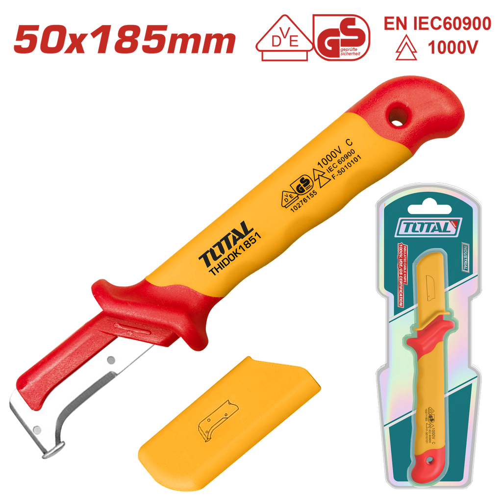 CUCHILLO PELA CABLE 185MM AISLADO RECTO INDUSTRIAL SUPER TOTAL (THIDCK1851)