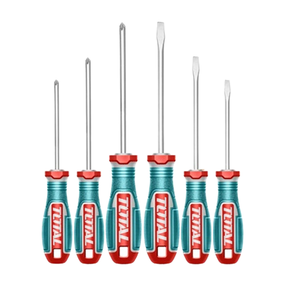 JUEGO DESTORNILLADORES X 6PZS  (+)(-) + DESTORNILLADOR CON PUNTAS INTERCAMBIALES (20 PUNTAS) INDUSTRIAL SUPER TOTAL (TKSDS2726)