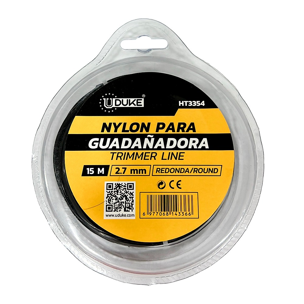 NYLON PARA GUADAÑADORA 2.7MM X 15M GRIS UDUKE  (HT3354)