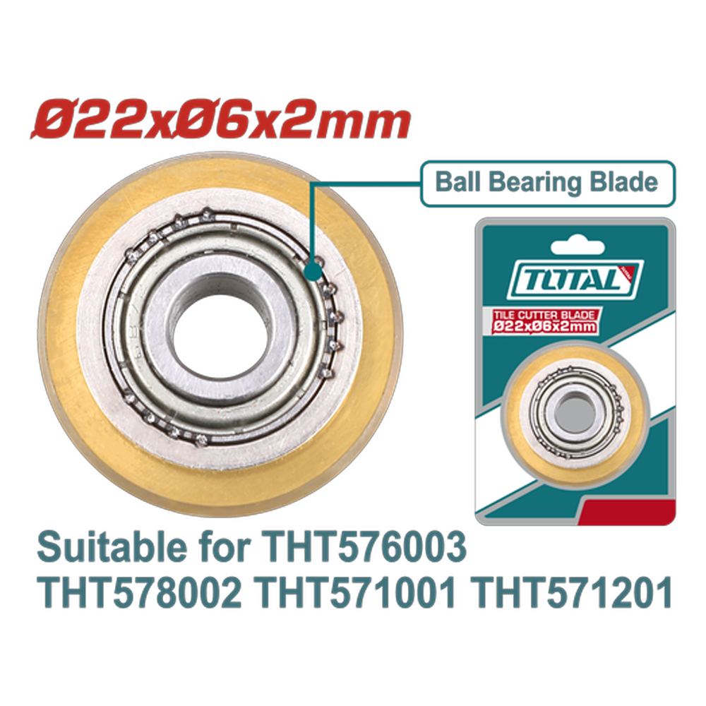 RODAJA CORTABALDOSA  CON BALINERA 22X06X2MM ADAPTABLE ( THT576003  THT578002 THT571001  THT571201) SUPER TOTAL (THT576003B)