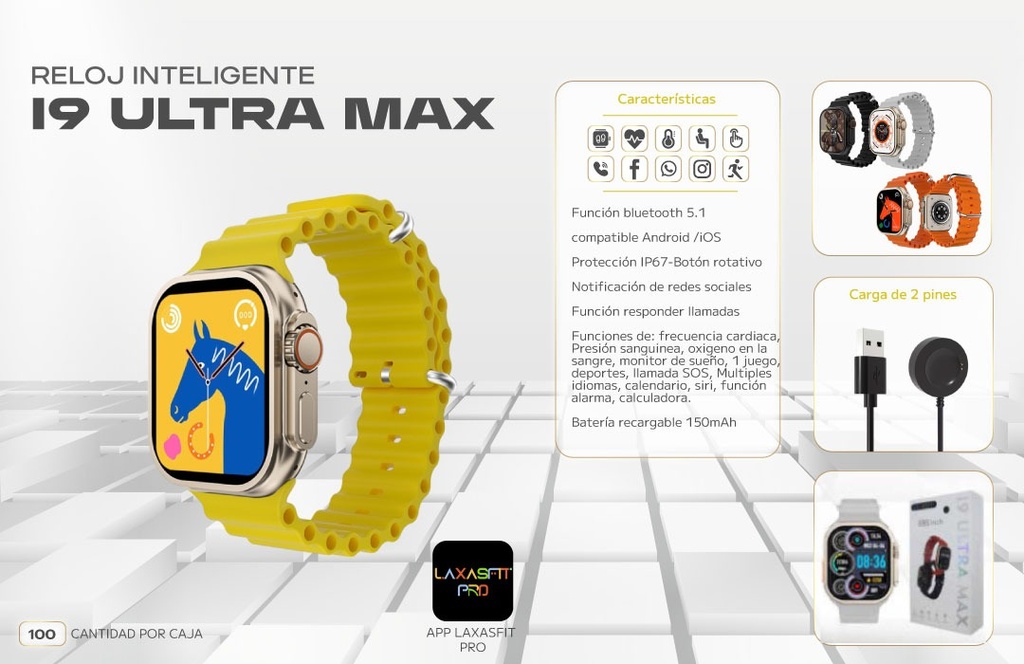 RELOJ INTELIGENTE TOUCH I9 ULTRA MAX 