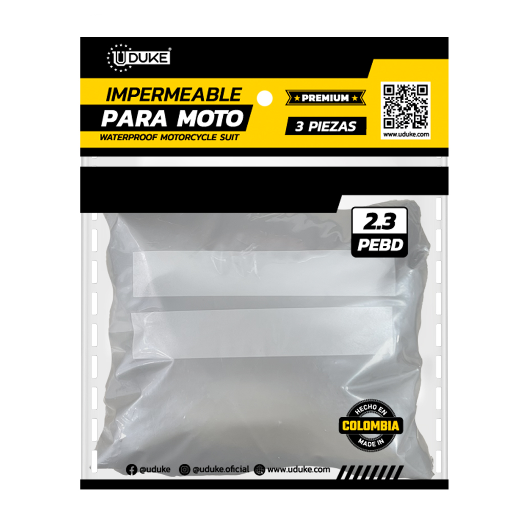 IMPERMEABLE PARA MOTO PLASTICO COMPLETO REFLECTIVO PRO-PREMIUM TALLA XXL(IPXXL)