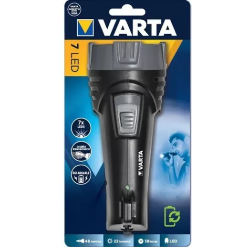 LINTERNA VARTA RECARGABLE USB 7 LED 150 LUMENES-HHL4