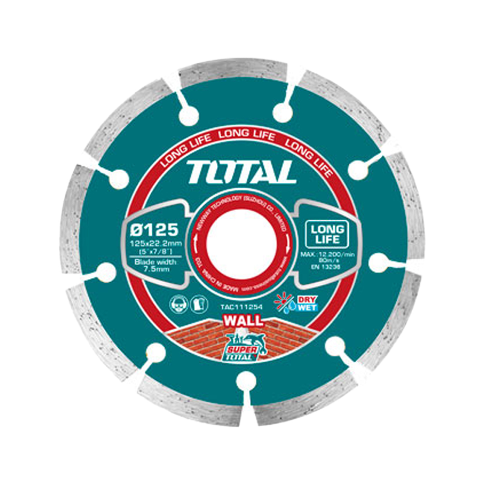 DISCO DIAMANTADO SEGMENTADO 5" X 7/8 PARA USO TWLC1256,  UTWLC1256 INDUSTRIAL SUPER TOTAL (TAC111254)