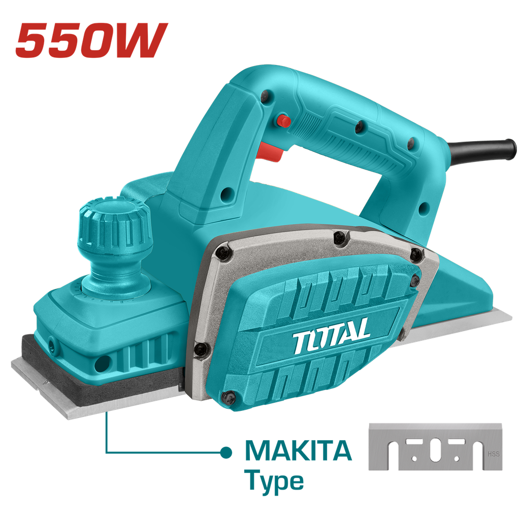 CEPILLO ELECTRICO 550W 120V INCLUYE GUIA INDUSTRIAL TOTAL (UTL5508216)