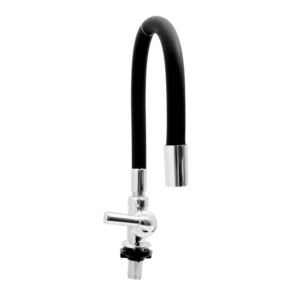 LLAVE CUELLO GANSO P/ALETA CROMADO MESA FLEXIBLE NEGRO ABS UDUKE (HT2171)