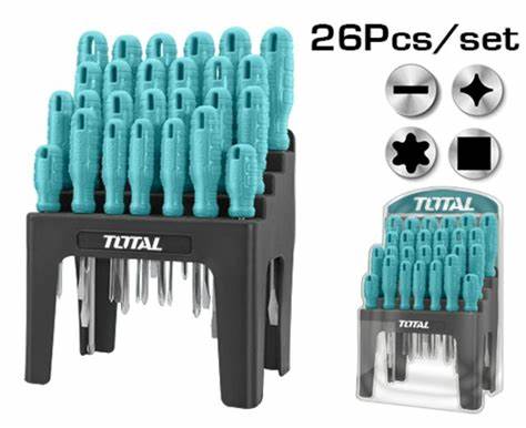 DESTORNILLADOR CROMO VANADIUM JUEGO X 26 PZS TOTAL (THTDC252601)