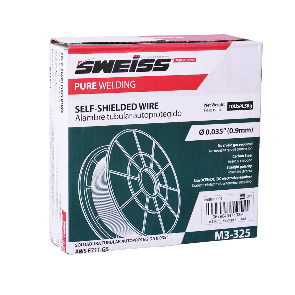 SOLDADURA FCAW AUTOPROTEGIDA AWS E71T-GS 10LB 4.5KG SWEISS (0.035/0.9MM) (M3-325)