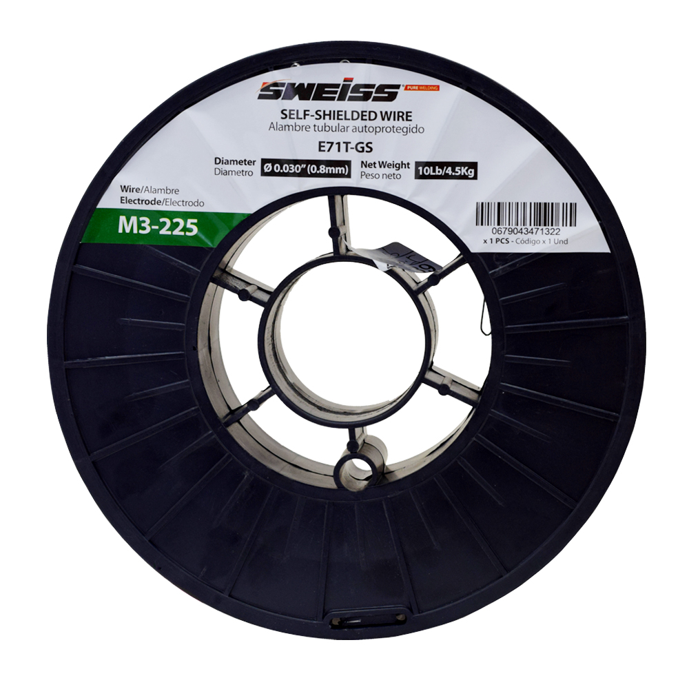 SOLDADURA FCAW AUTOPROTEGIDA AWS E71T-GS 200MM 10LB 4.5KG SWEISS (0.030/0.8MM) (M3-225)