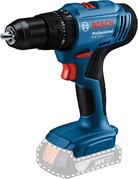 TALADRO INALAMBRICO ATORNILLADOR/PERCUTOR BOSCH 18V GSB 185-LI CAJA CARTON  BATERIA Y CARGADOR (06019K31G1)