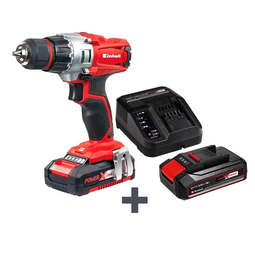 TALADRO INALAMBRICO PERCUTOR BRUSHLESS 1/2 INCLUYE BATERIA 18V 4.0AH Y CARGADOR EINHELL (TE-CD 18/50 LI-I )(4513942)