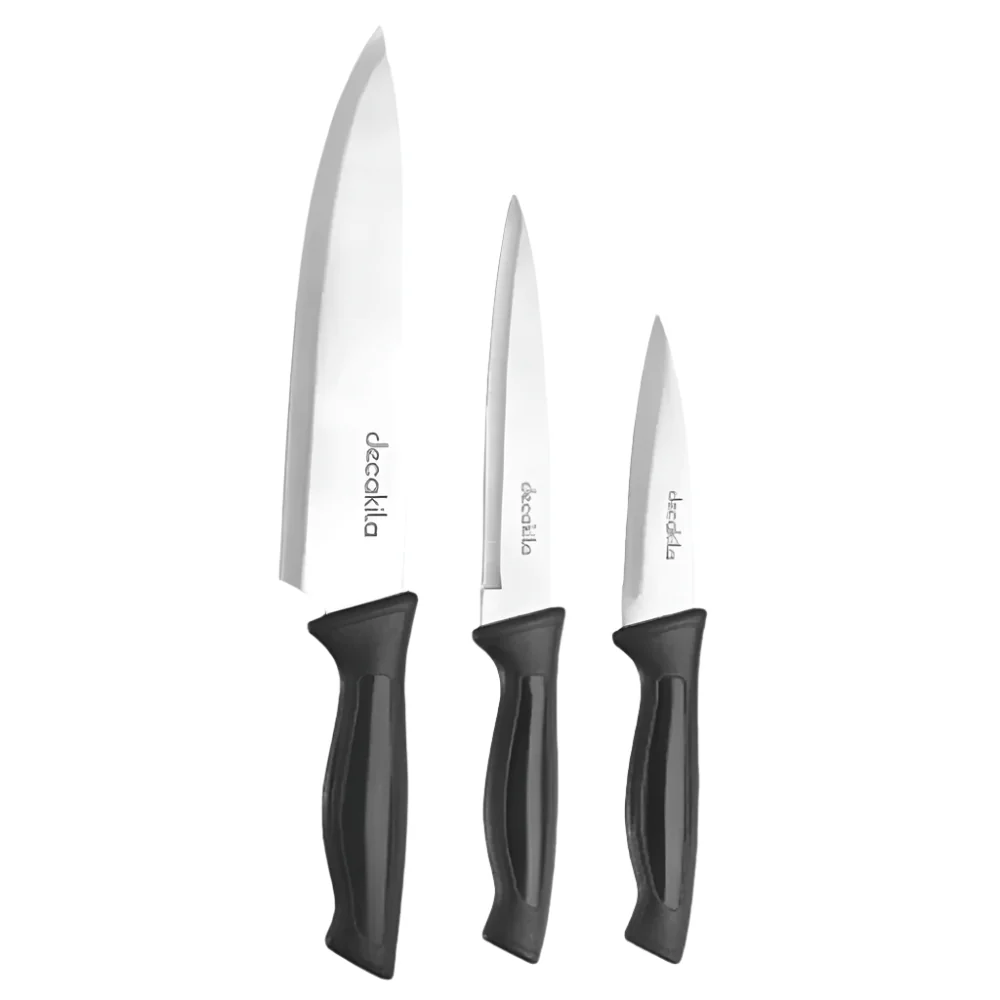 JUEGO DE CUCHILLOS PARA COCINA  X 3 PCS DECAKILA (KMTT109B)