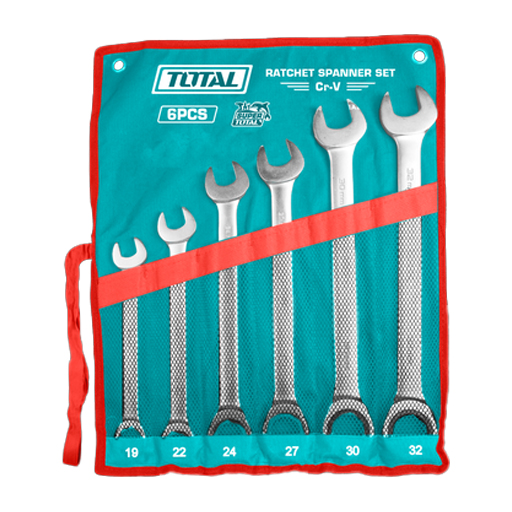 LLAVE MIXTA  CON RACHE JUEGO X 6 PZS 19-32MM CRV INDUSTRIAL SUPER TOTAL (THT102RK061)