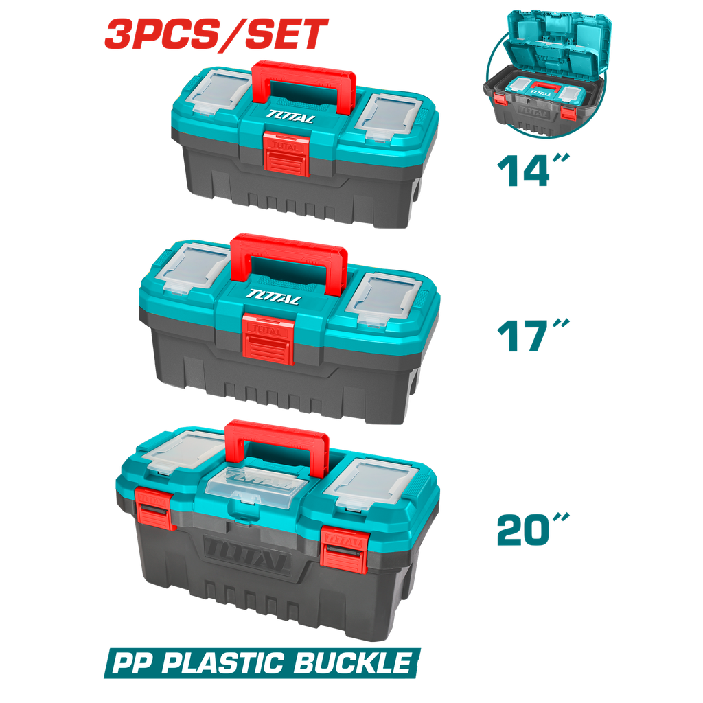 SET DE 3 CAJA HERRAMIENTA 14", 17" y 20" TOTAL (TPBXK0031)