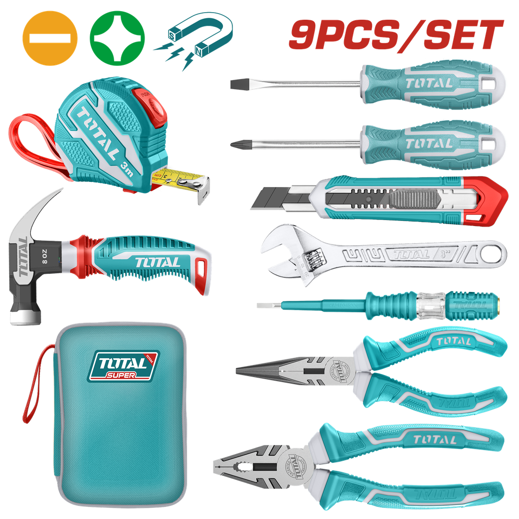 KIT DE HERRAMIENTAS 9PZS TOTAL SUPER SELECT (THKTHP90097)