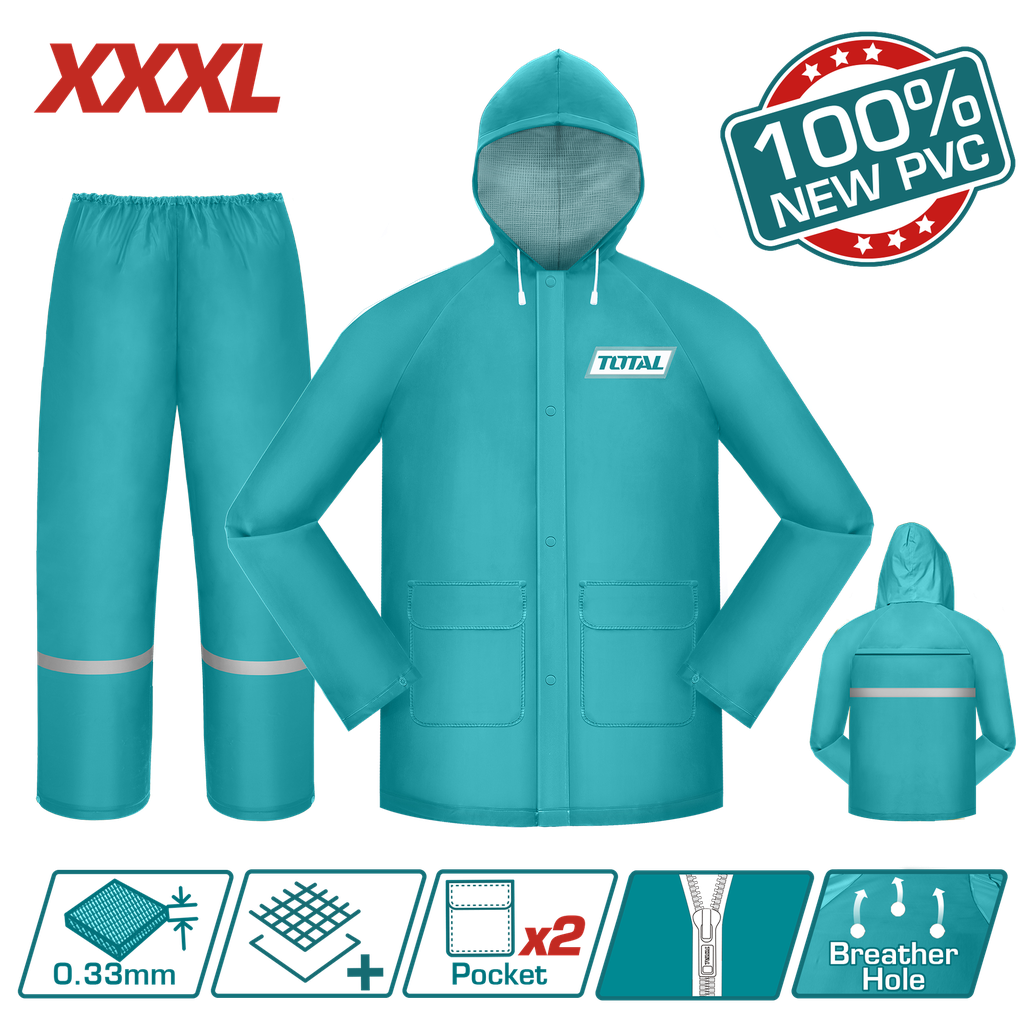 IMPERMEABLE PARA MOTO INDUSTRIAL TALLA XXXL TOTAL (THTRS031.XXXL)