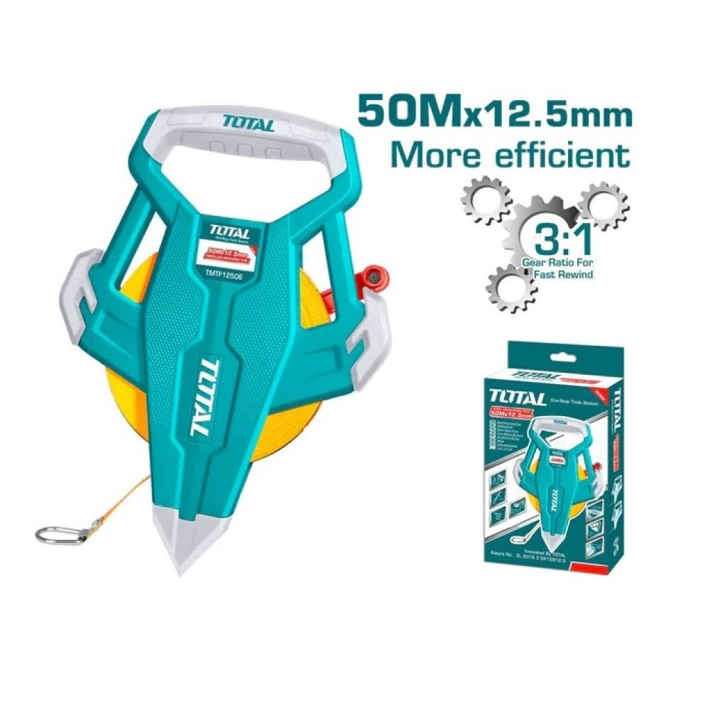 DECAMETRO 50MTS  INDUSTRIAL FIBRA DE VIDRIO MANGO ERGONOMICO TOTAL (TMTF13506)