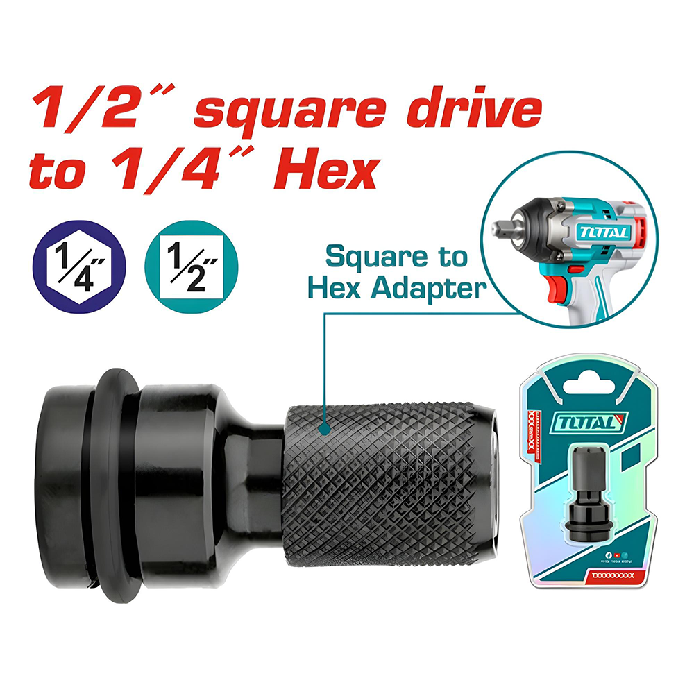 ADAPTADOR PARA LLAVE DE IMPACTO DE 1/2" A 1/4" TOTAL (TAC60501) 
