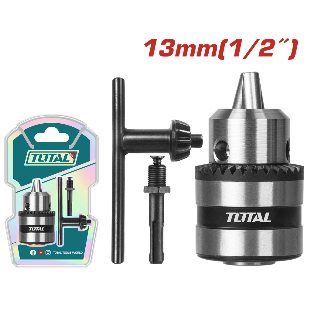 MANDRIL TALADRO 1/2 " (13 MM ) + ADAPTADORES DE SDS PLUS SUPER TOTAL (TAC451301.1)