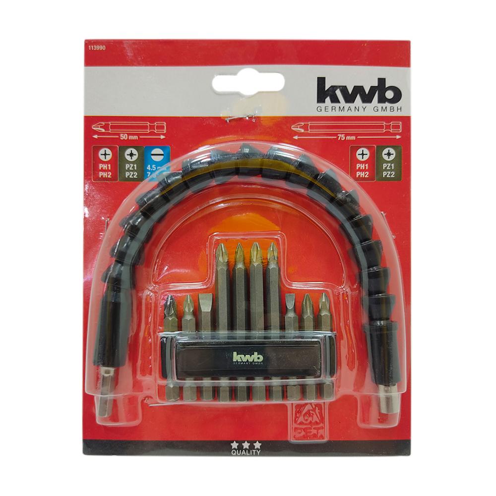 PUNTAS TALADRO JUEGO X 10 PIEZAS + EJE FLEXI KWB(49113990)