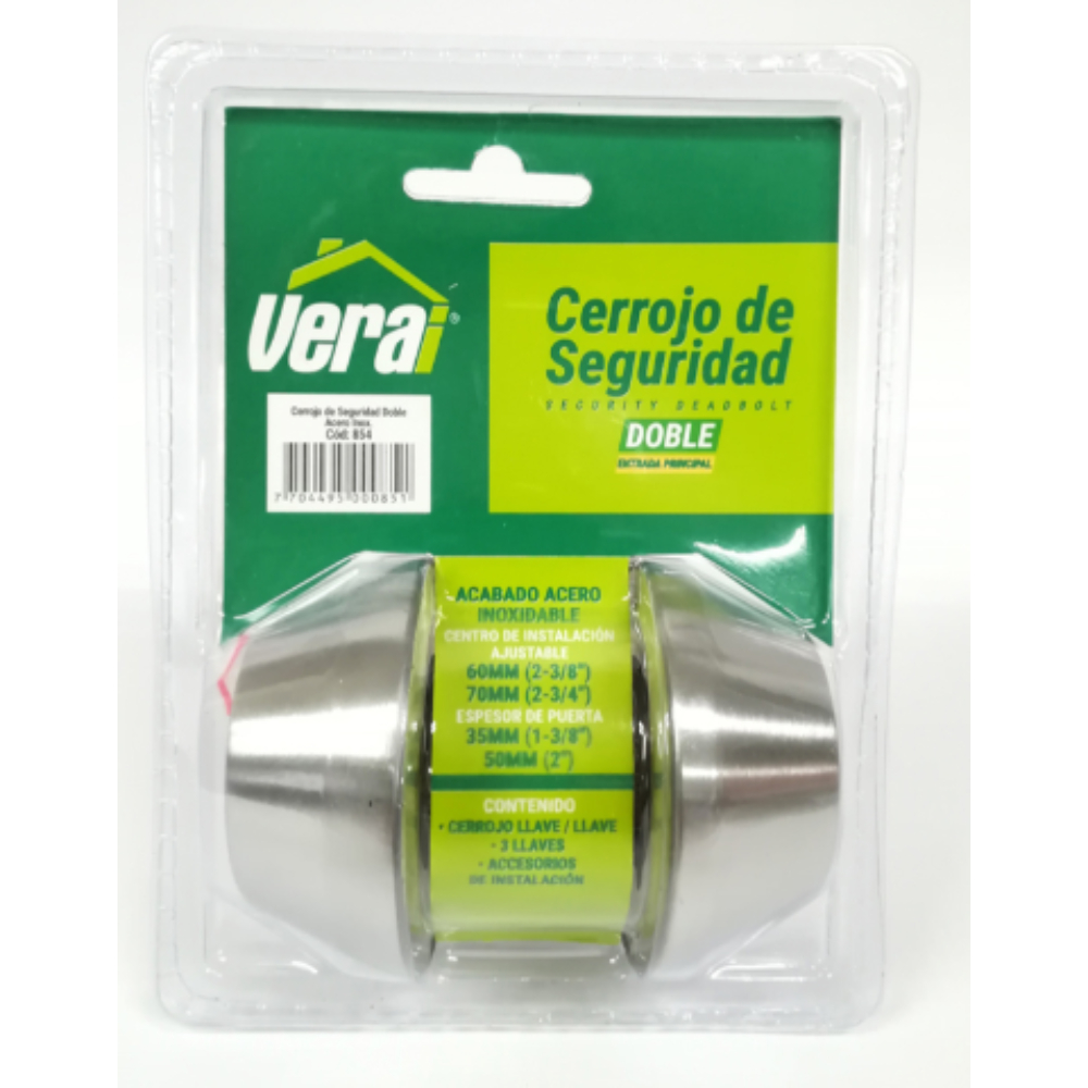 CERROJO DE SEGURIDAD DOBLE LLAVE-LLAVE (000854)