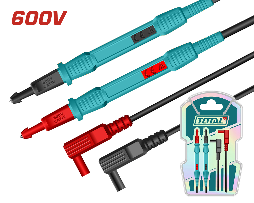 CABLE DE PRUEBA PARA MULTIMETRO 600V 80CM INDUSTRIAL S TOTAL (TMT30851)
