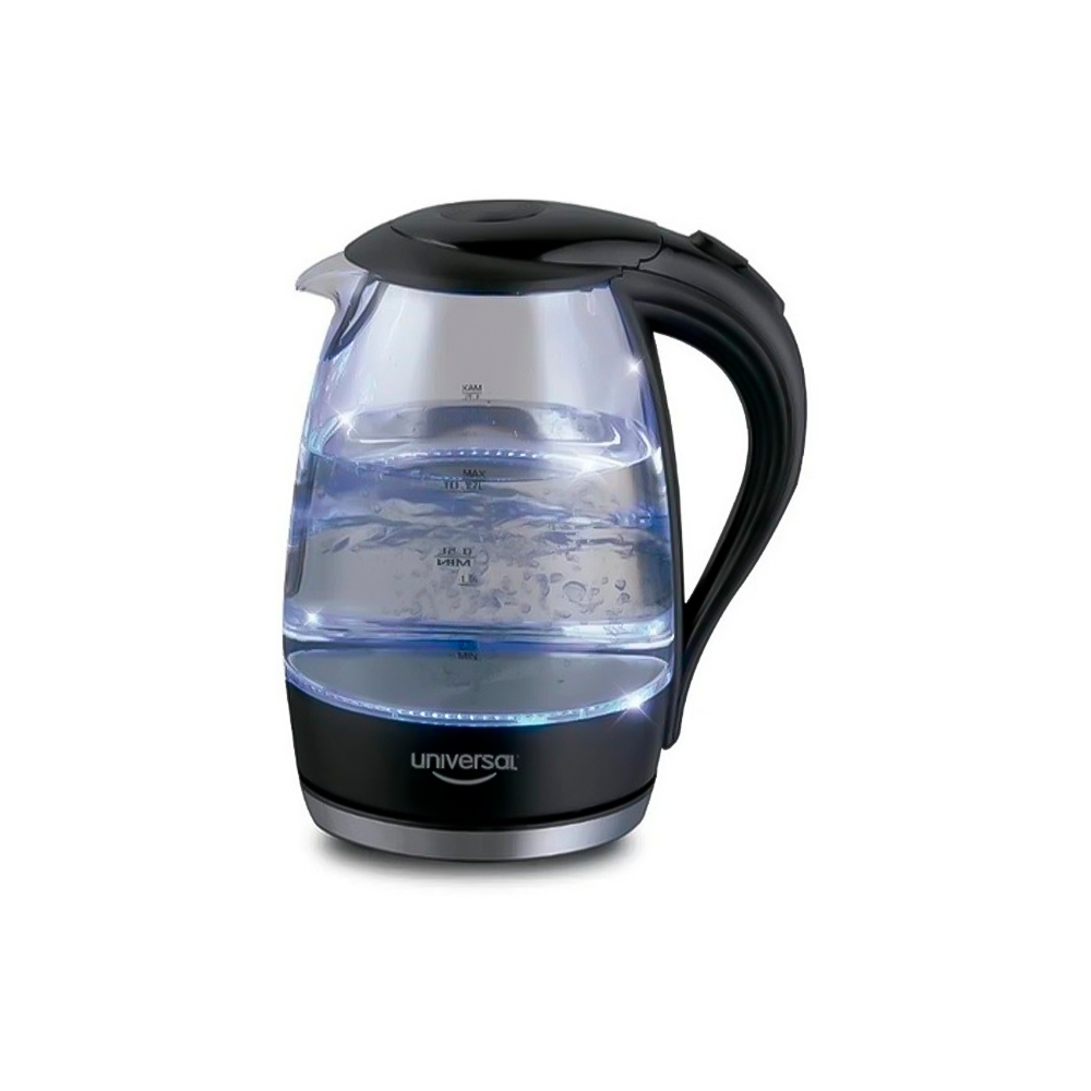 TETERA ELECTRICA VIDRIO NEGRA 1,7 LTS UNIVERSAL