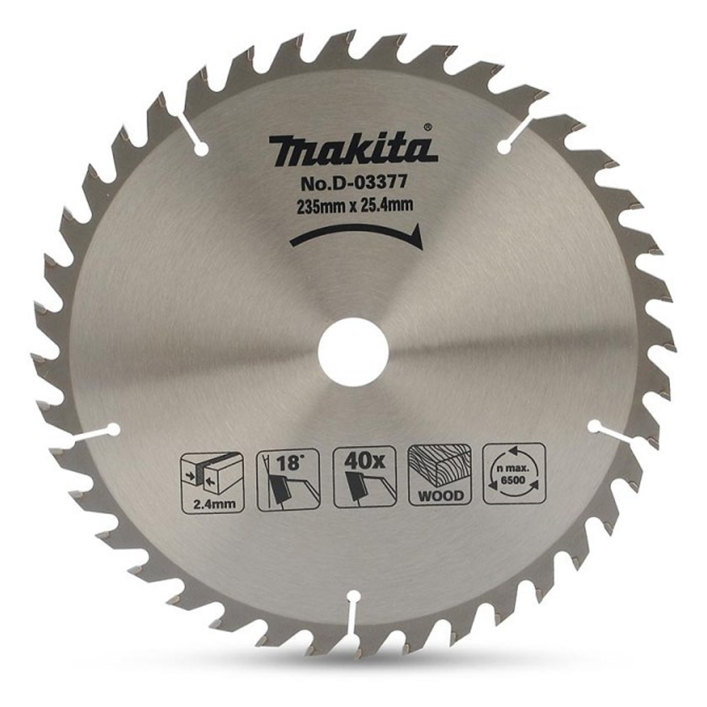 DISCO DE SIERRA CIRCULAR 9 1/4" X 40 DIENTES PARA MADERA MAKITA (D-03377)