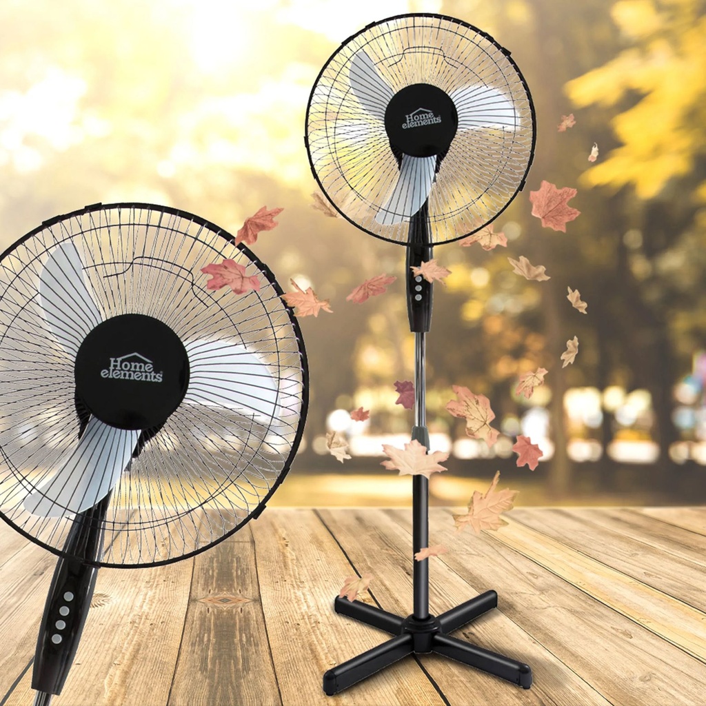 VENTILADOR PEDESTAL 16 NEGRO X 1 HOME ELEMENTS(7303)