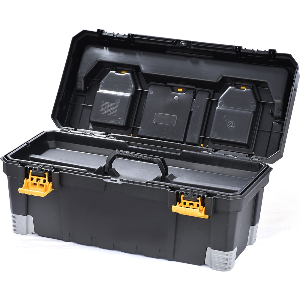 CAJA HERRAMIENTA 23 CON BANDEJA ORGANIZADORA NEGRO-AMARILLO RIMAX (13629)