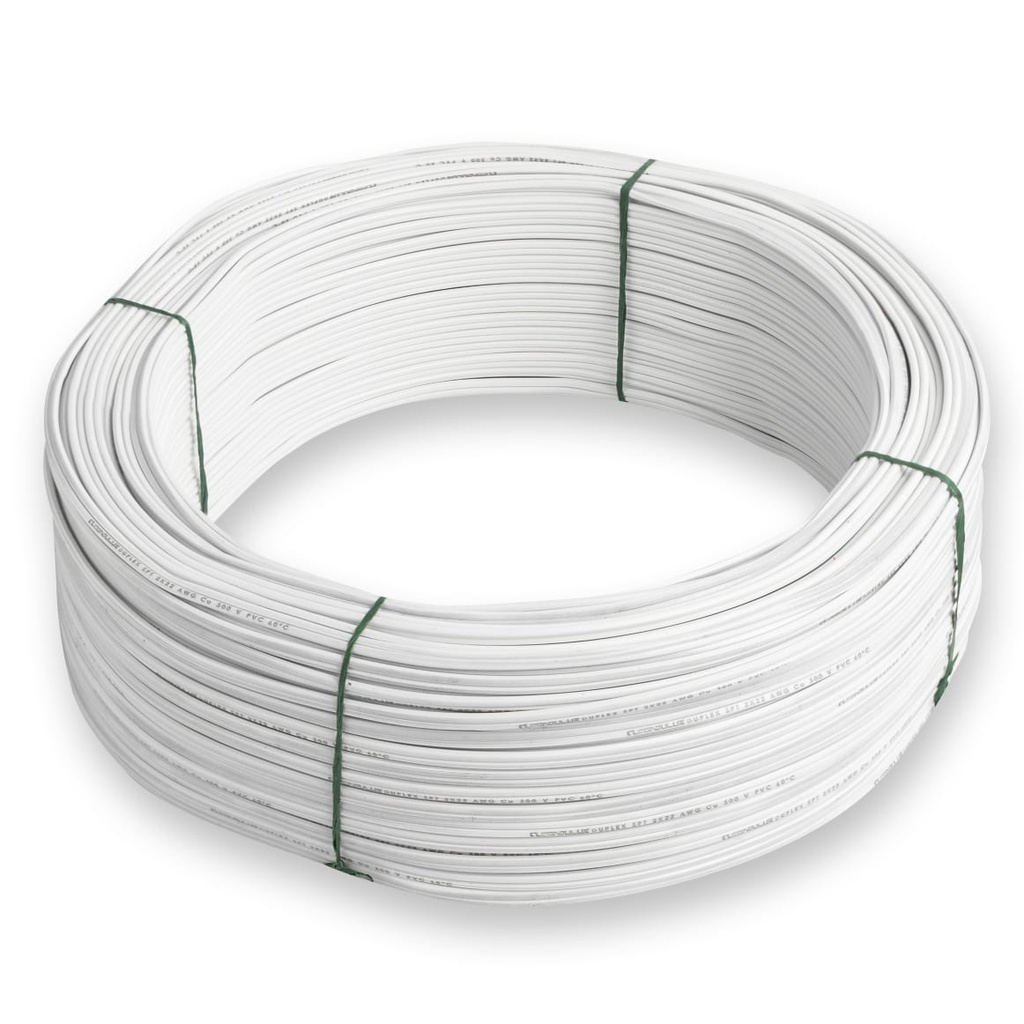DUPLEX 2 X 22 AWG CERTIFICADO BLANCO  (REF-3398) 