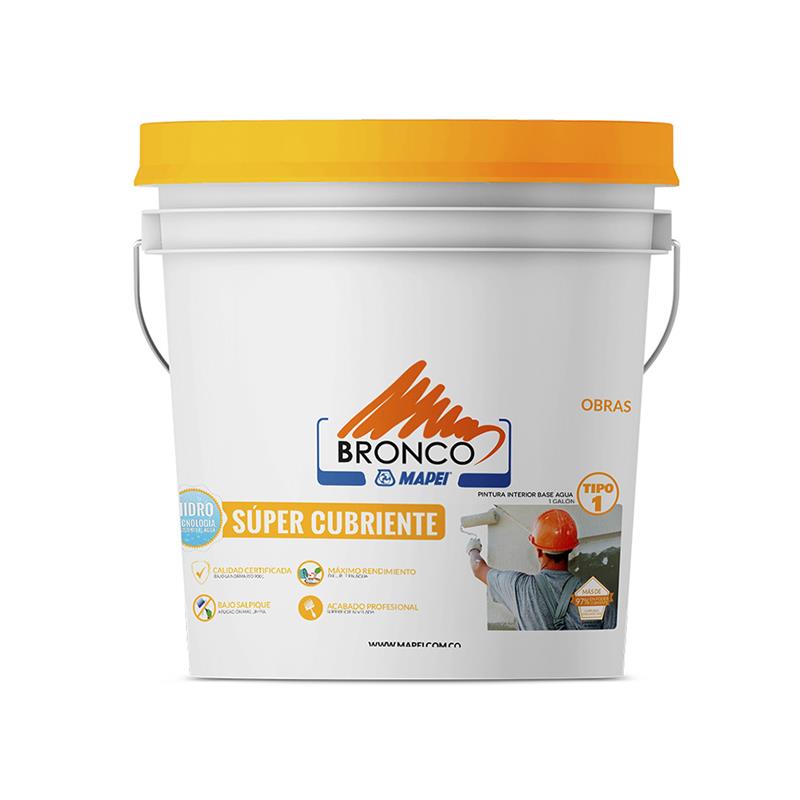 PINTURA VINILO SUPER CUBRIENTE GALON BLANCO TIPO 1 BRONCO (4BK4300004)